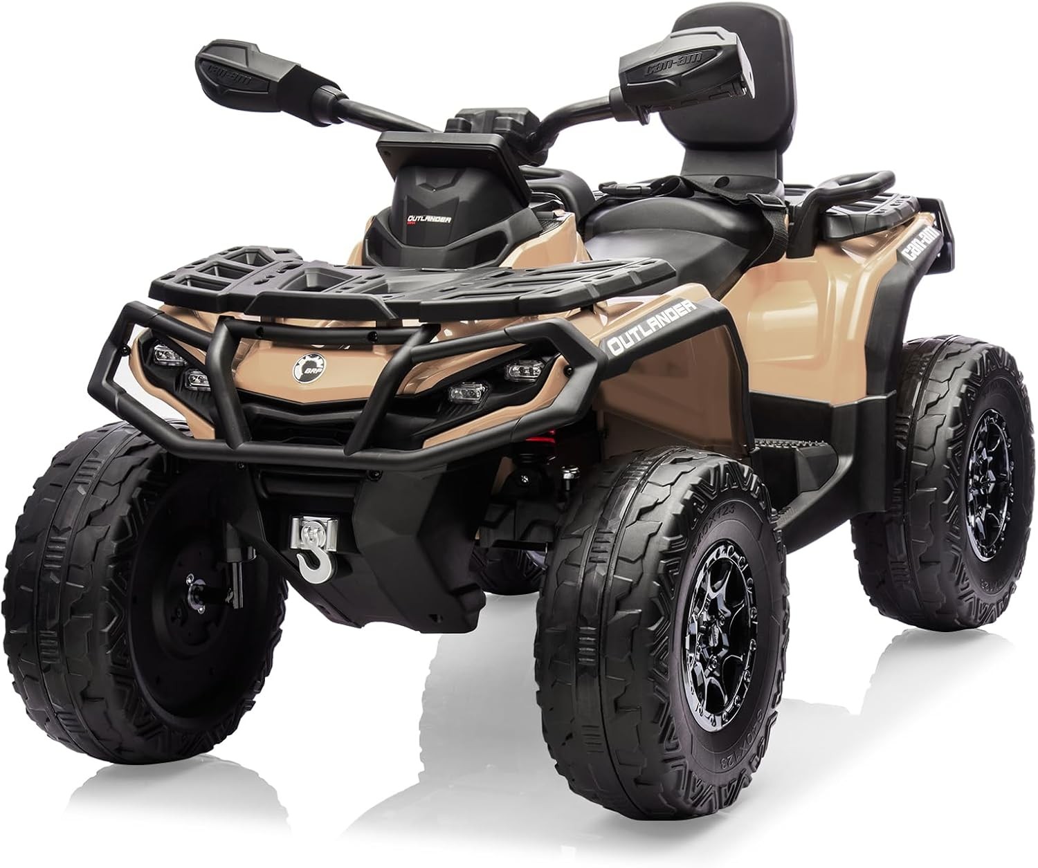 Kids 12V Electric 4WD ATV Ride-On, 4×200W Motors, LED Lights, USB Music,2-Seater