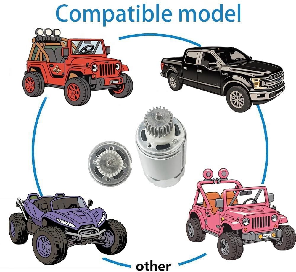 Powerful 24V DC Motor 40000RPM with 23T Pinion Gear for Kids Ride-On Cars Upgrad