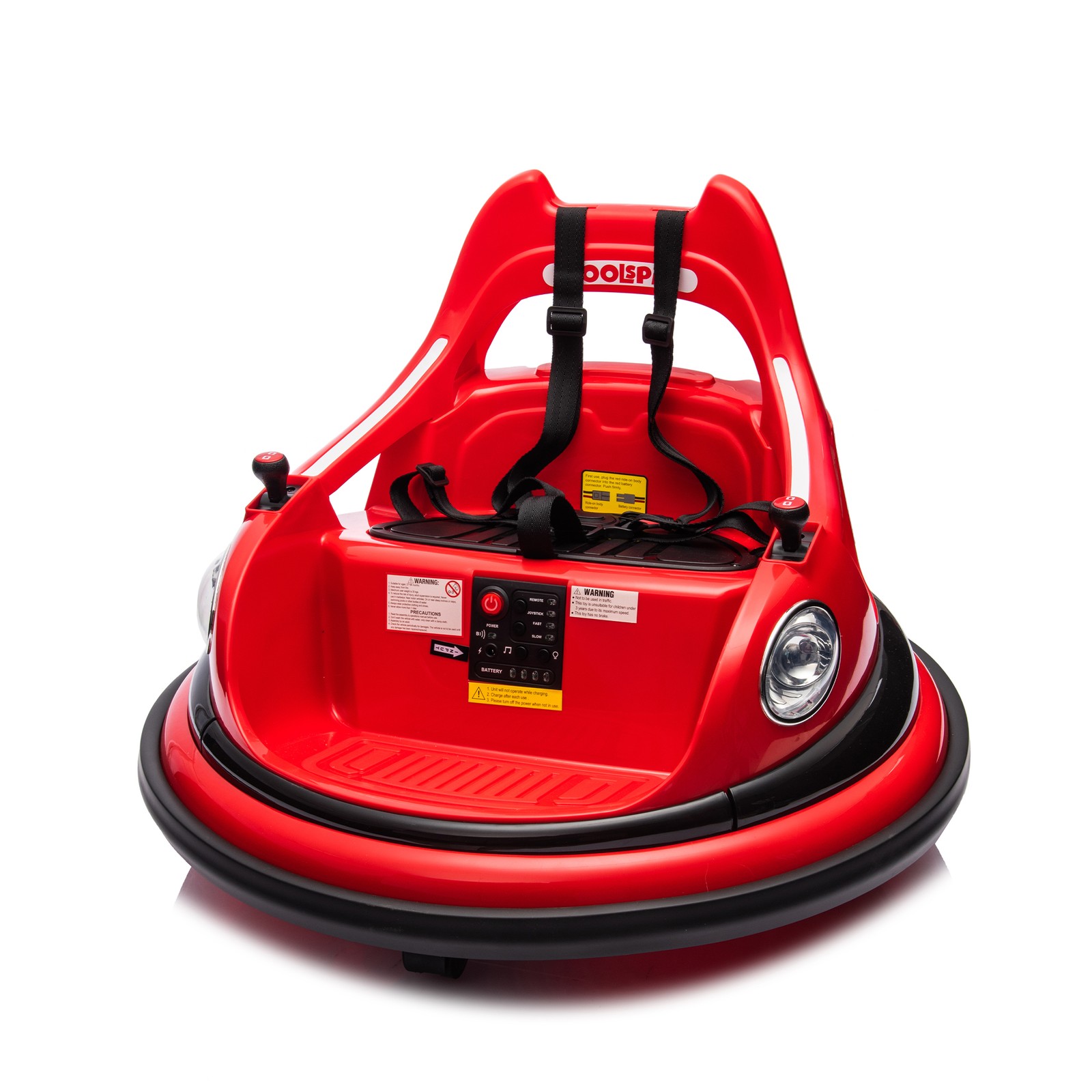 12V Ride on Bumper Car for Kids Electric Car for Kids 1.5-5 Years Old LED Red