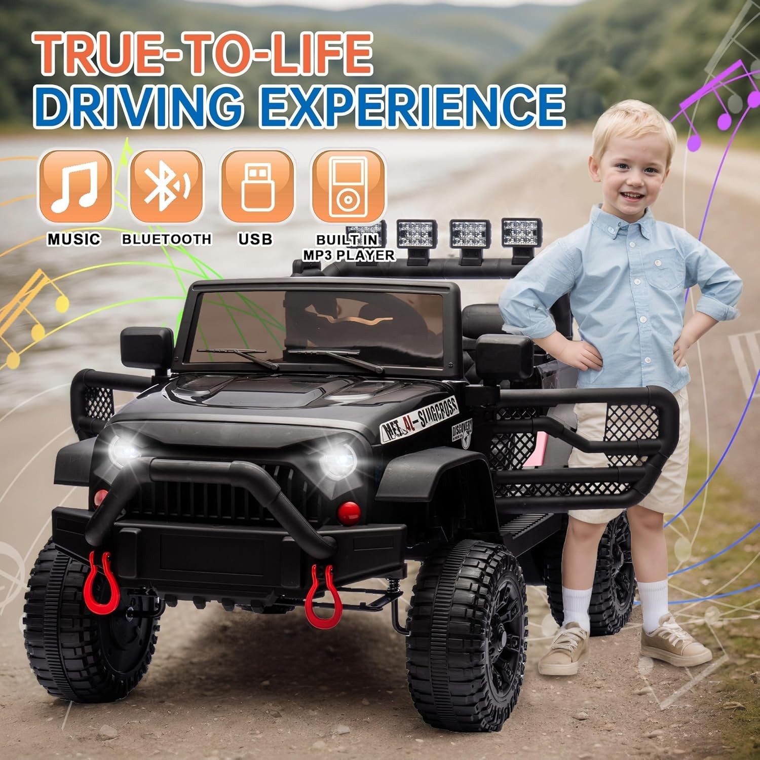 24V Kids Ride on Jeep Car 400W Electric Truck with Remote 4-Wheel Suspension MP3