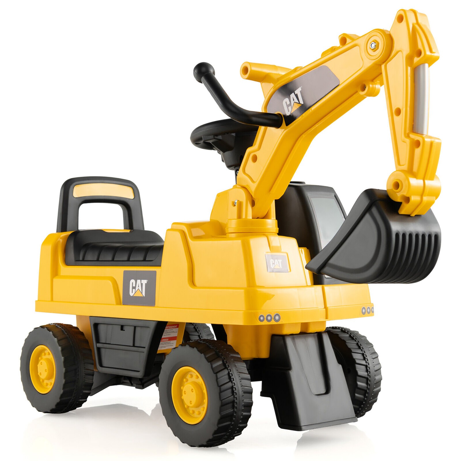 Kids Rid-On Digger Excavator Toy w/ Rotatable Digging Bucket & Hidden Storage