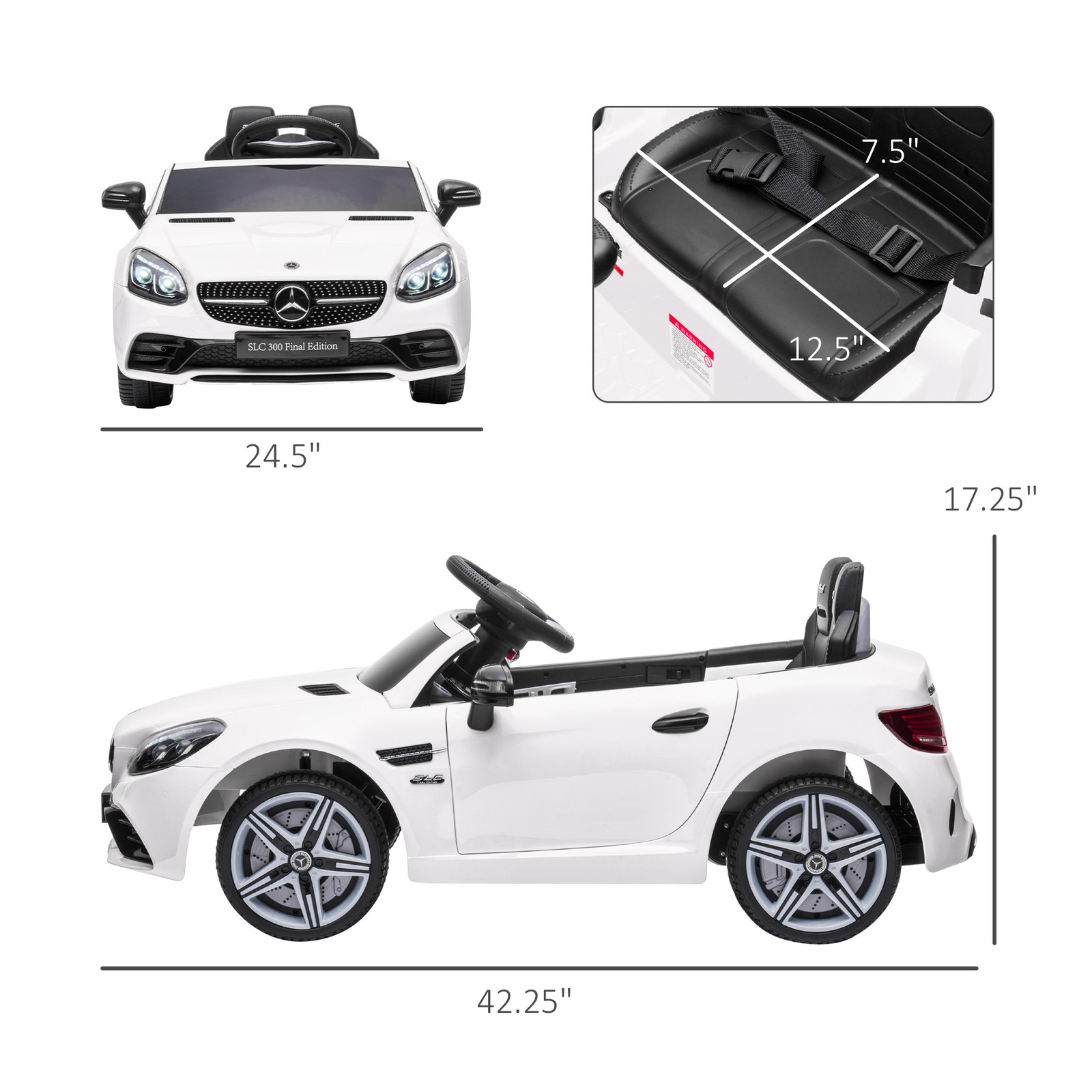 12V Kids Electric Ride On Car with Remote Control Battery Powered for 3-6 Years