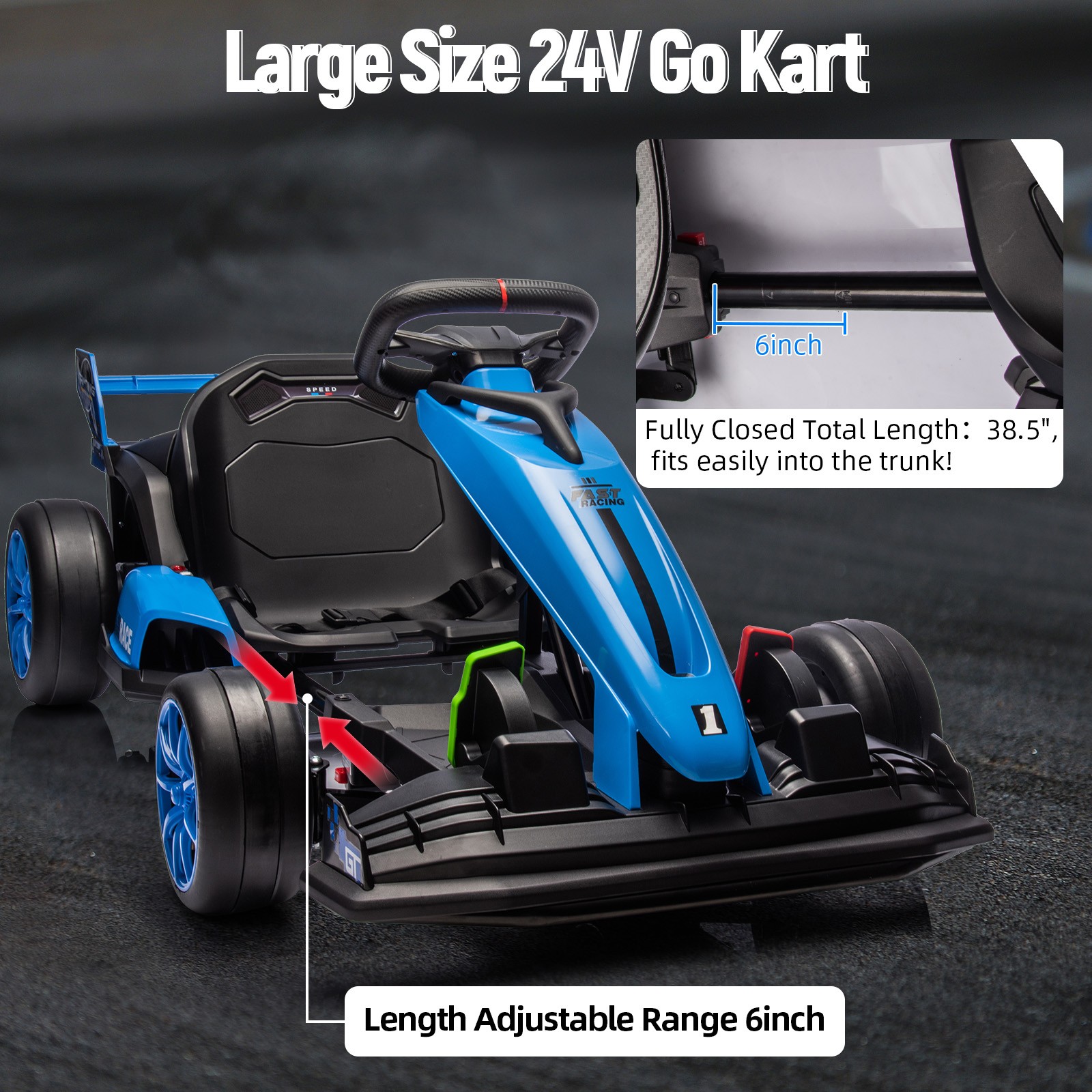 Garvee Electric Go Kart Toy for Kids,Ride on Drifting Car,Racing Car for 5-12