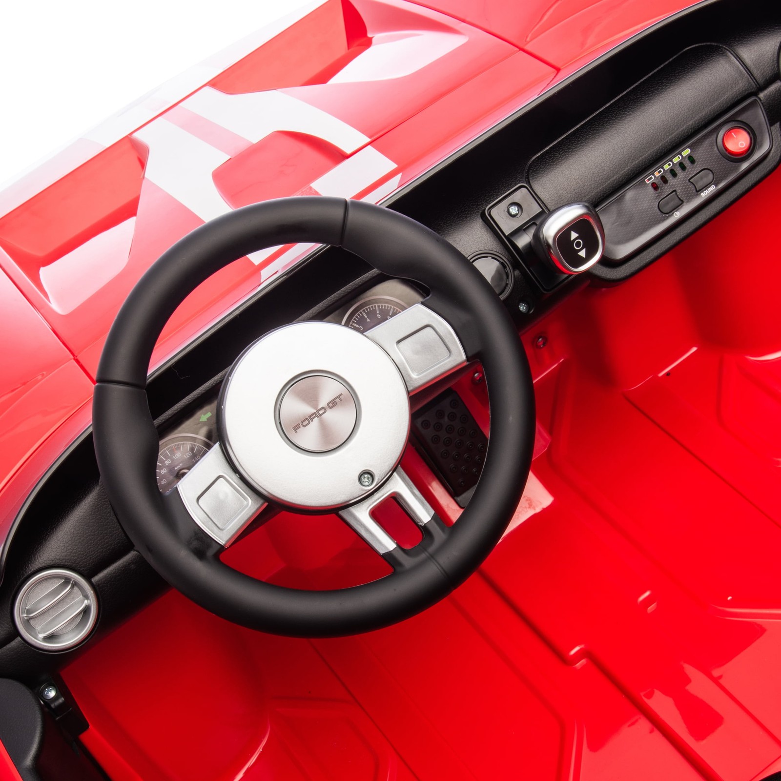 Hyper 12V Ford GT Convertible, Battery Powered Ride on Toy for Kids Ages 3+, Red