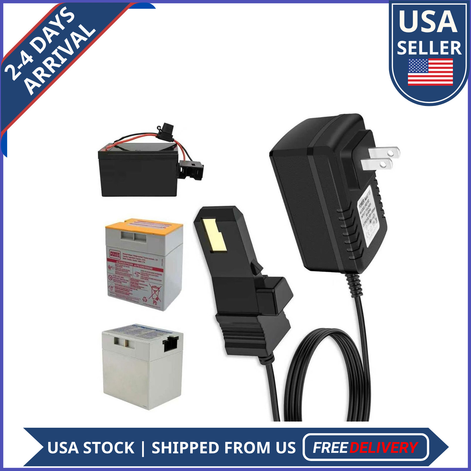 12V Charger for Power Wheels Gray Orange Battery Fisher Price Ride On