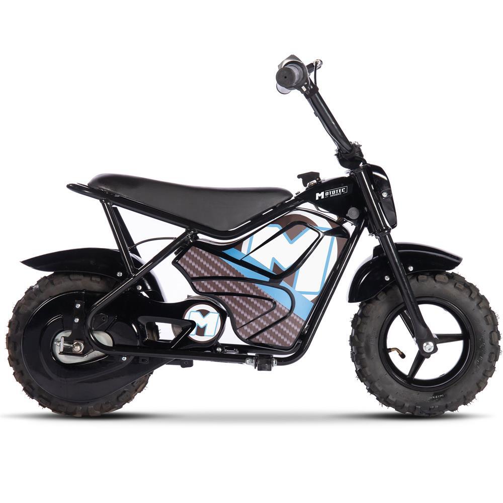 MotoTec 24v 250w Electric Lithium Powered Mini Bike Speed up to 10MPH – Black ✅