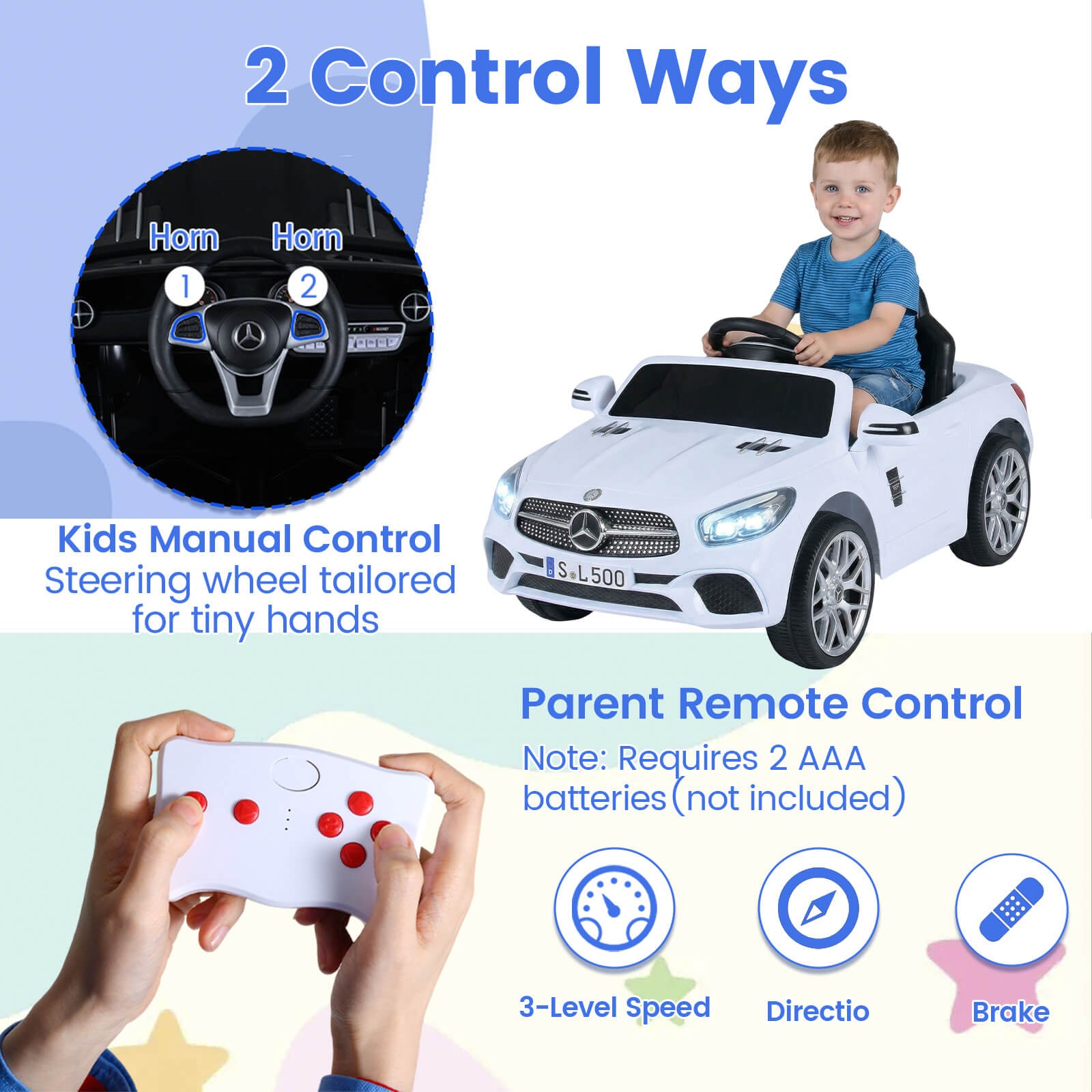Licensed Mercedes-Benz SL R231 Kids Ride on Car 12V Electric Vehicle w/ Music
