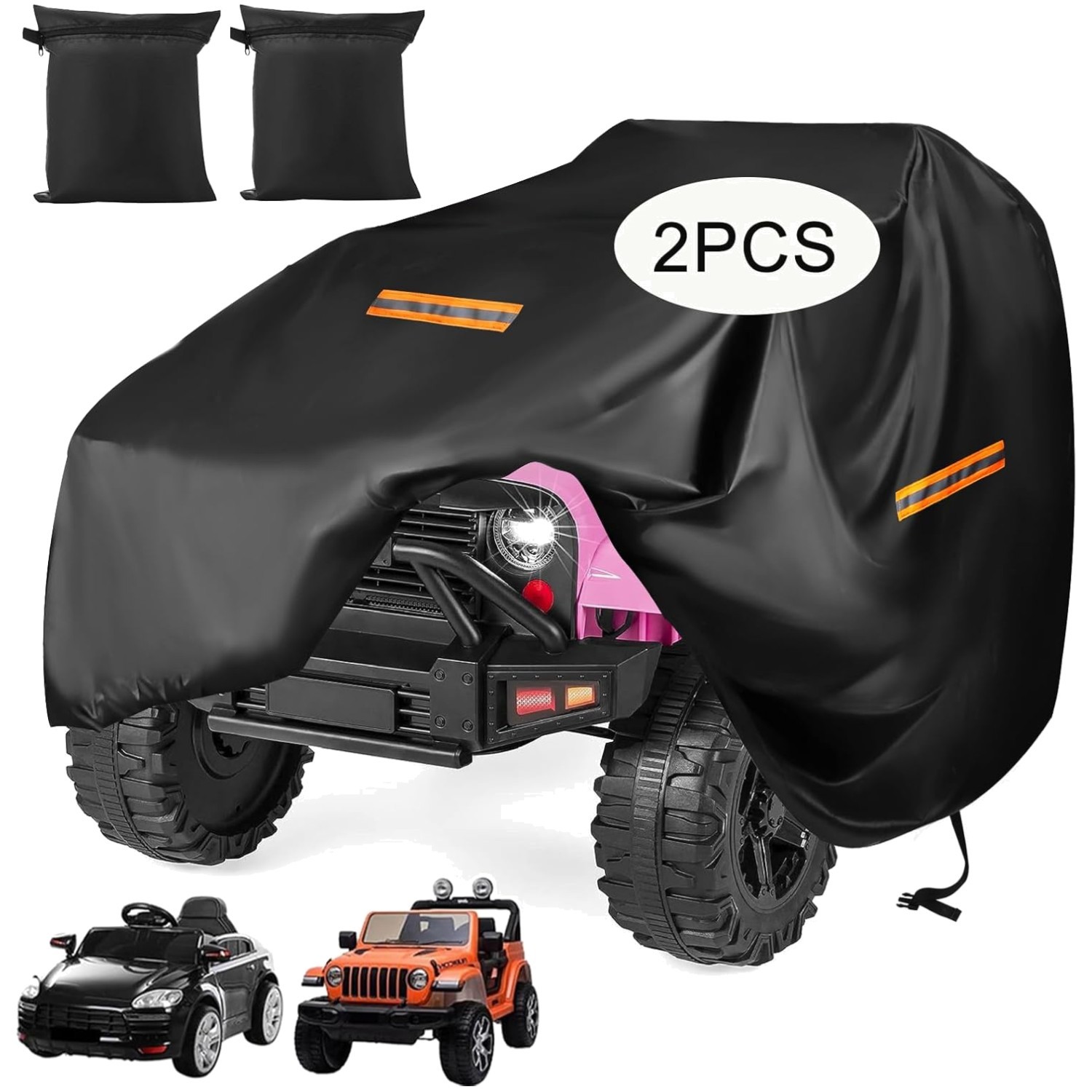 Reflective Strips Toy Car Cover – Elastic Hem, Universal Fit