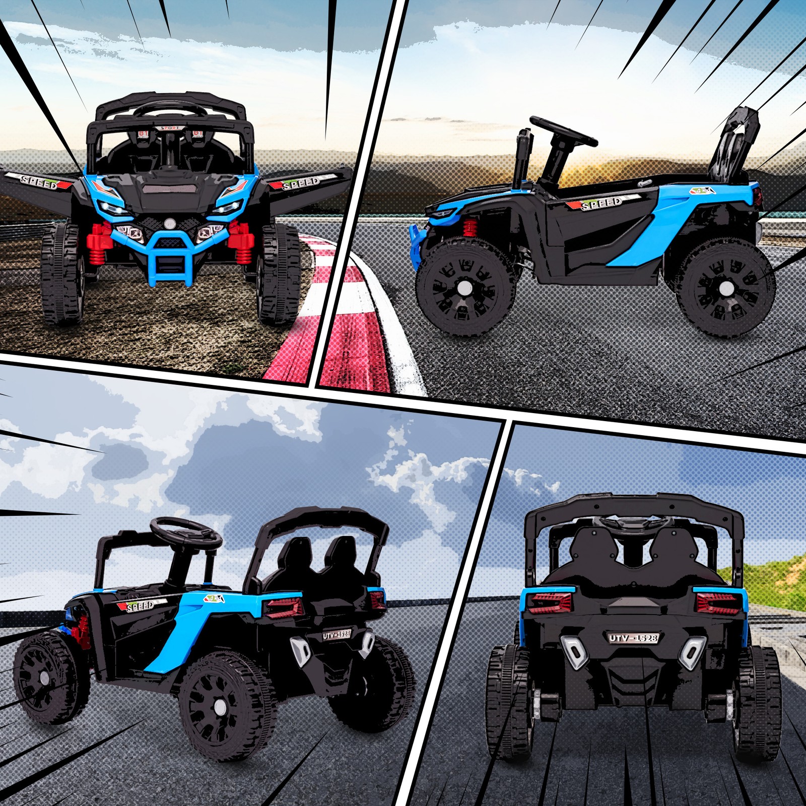 12V Kids Ride On Truck with Dual Motors for 3-5 Boys Girls, Blue