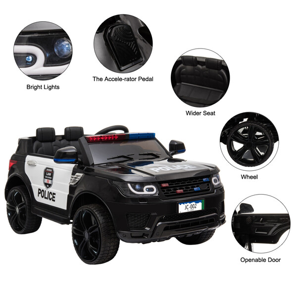 Ride On Car Electric Police Kids Toys Battery 3 Speed Remote Control Alarm Light
