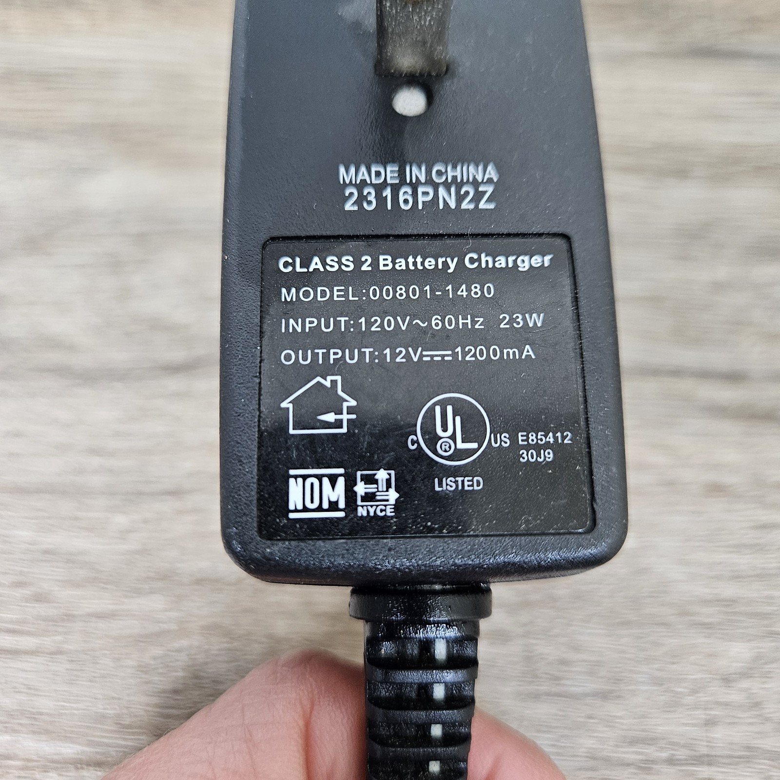 OEM Genuine Fisher Price Power Wheel 12V DC Battery Charger 00801-1480 AUTHENTIC