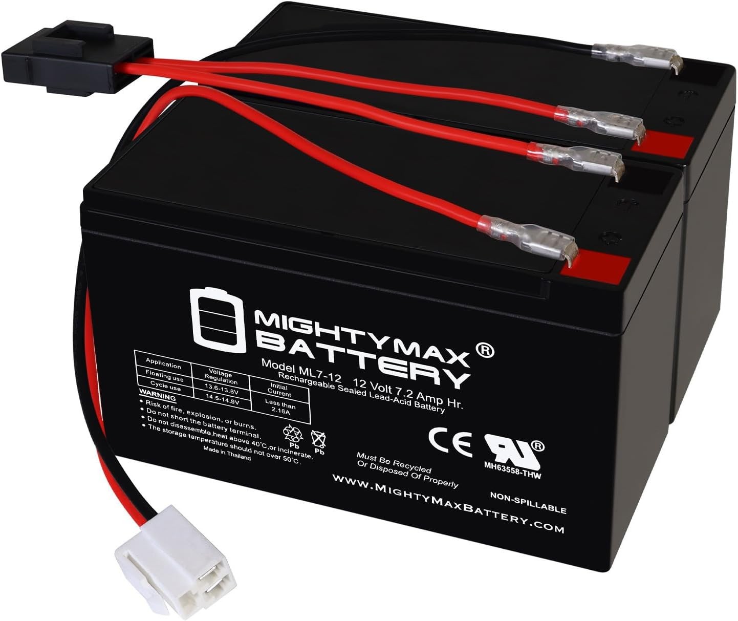 Mighty Max 12v 7ah Scooter Drop In Battery Kit for Razor
