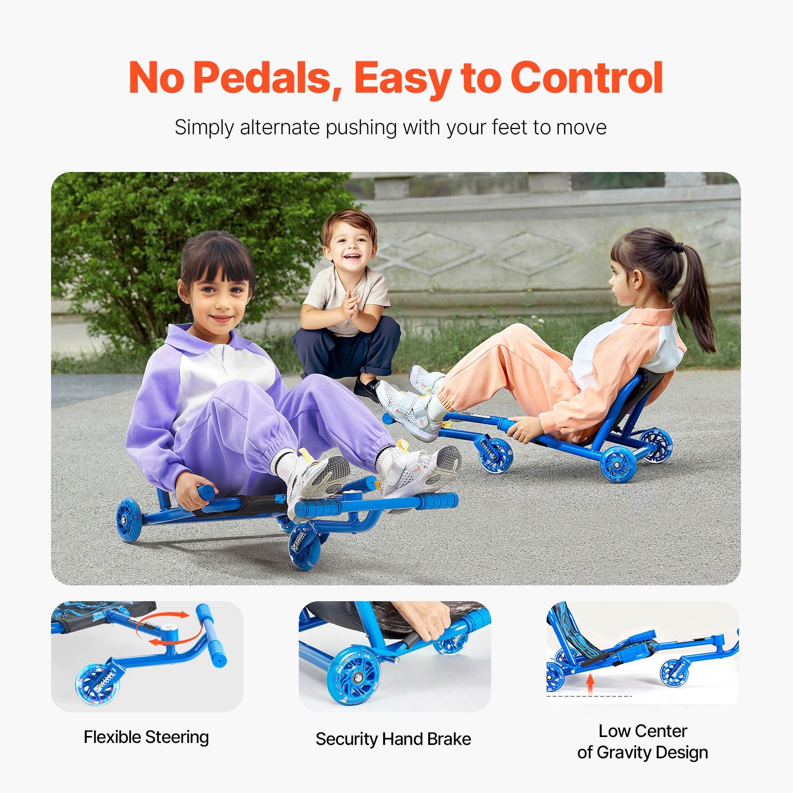 Swing Side – to – Side Ride on Scooter, 132 lbs Capacity, Drifting Toy for Ages