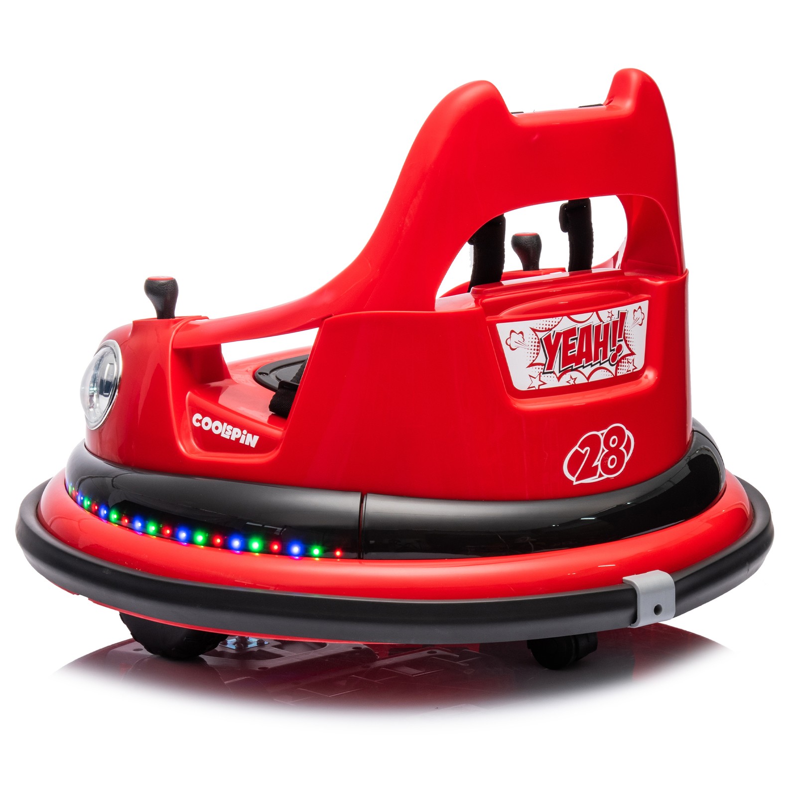 12V Ride on Bumper Car for Kids Electric Car for Kids 1.5-5 Years Old LED Red