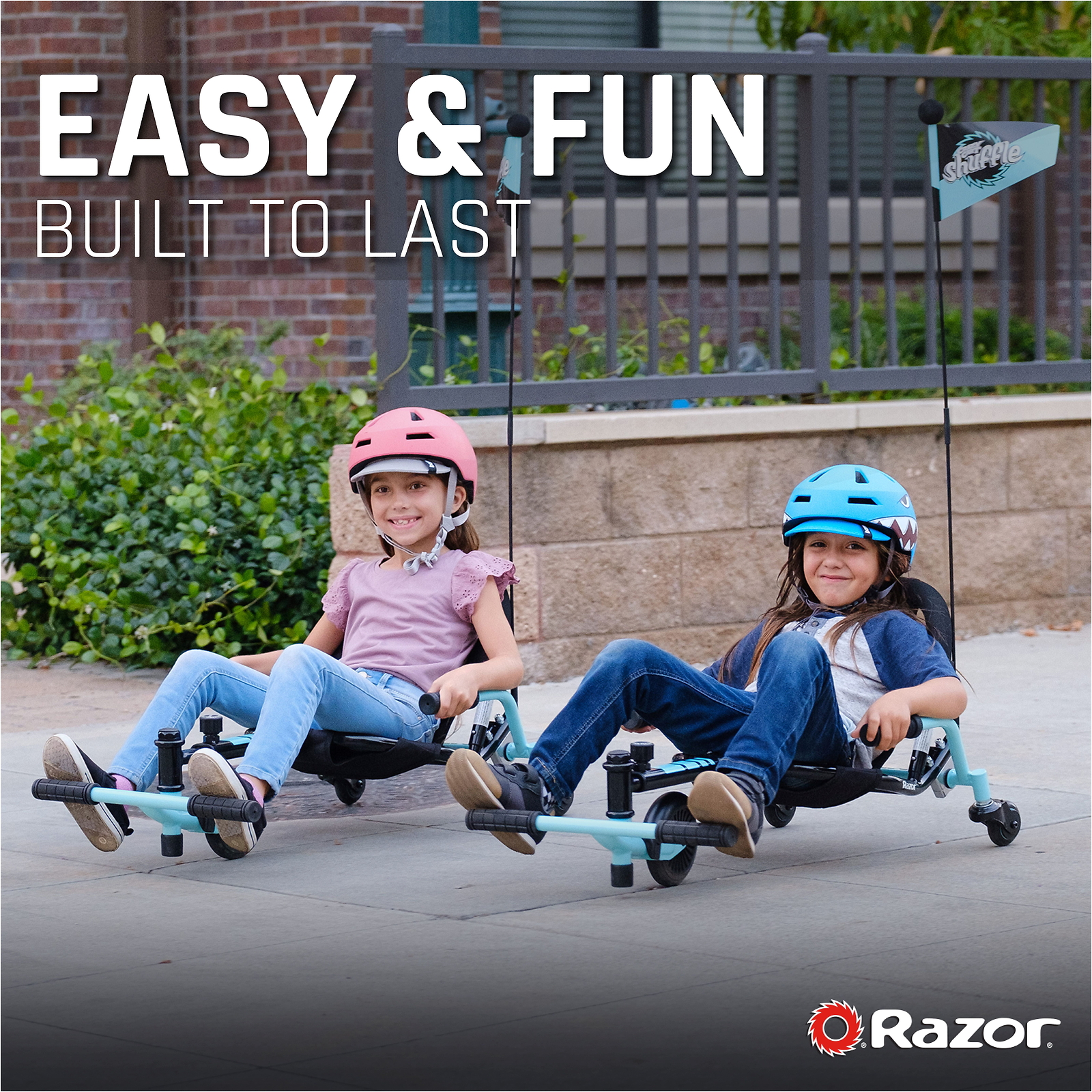 Crazy Cart Kid Powered Drifting Go Kart Ride On for Ages 4+ Adjustable Frame