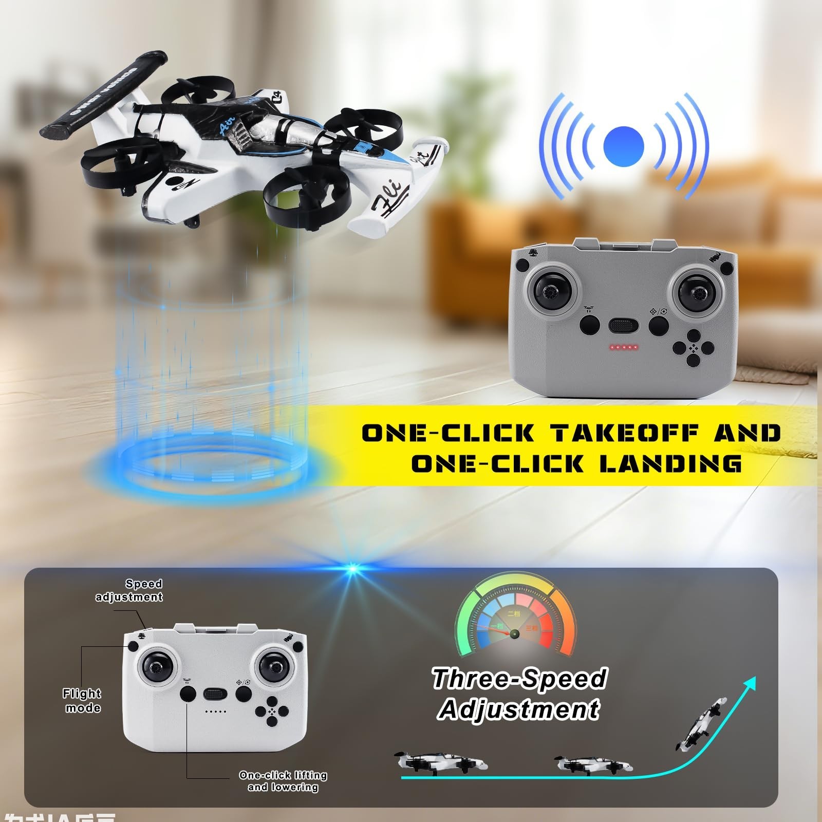 2-in-1 Flying Car & Stunt Drone, Racing Drift Aircraft，2in1 RC Quadcopter