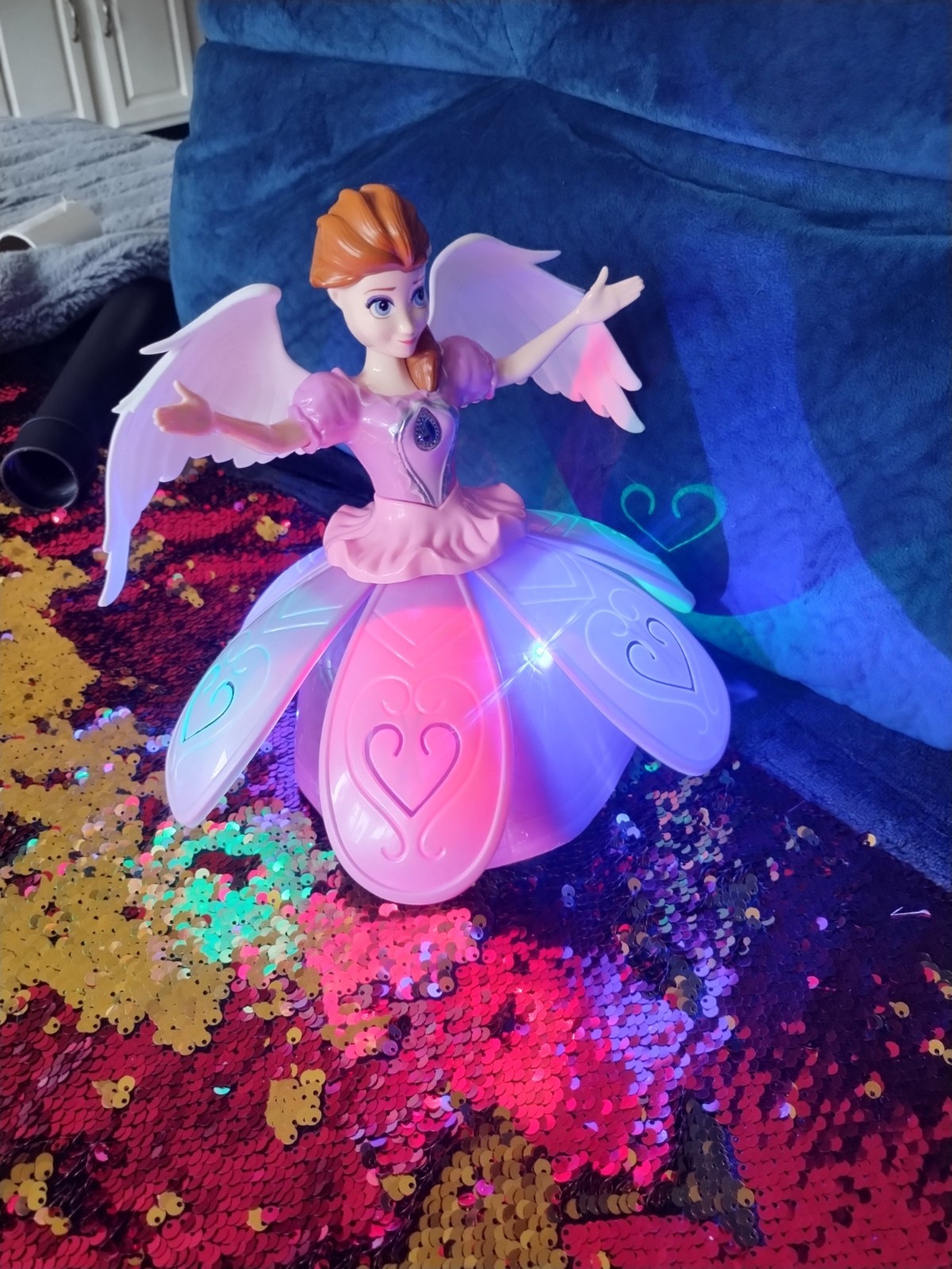 Dancing Angel Lighting Music Rotate Beautiful Doll Robot Toy Best Gift For Girls