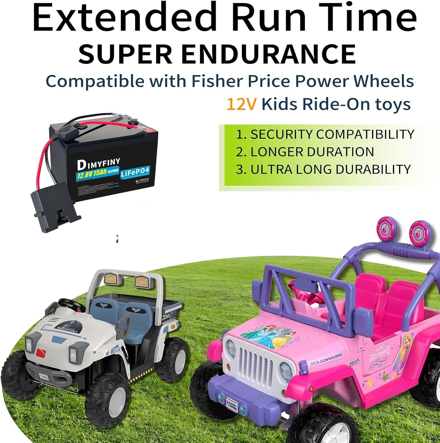 Upgraded 12 Volt Replacement Battery for Fisher-Price Power Wheels Ride-On Toy C