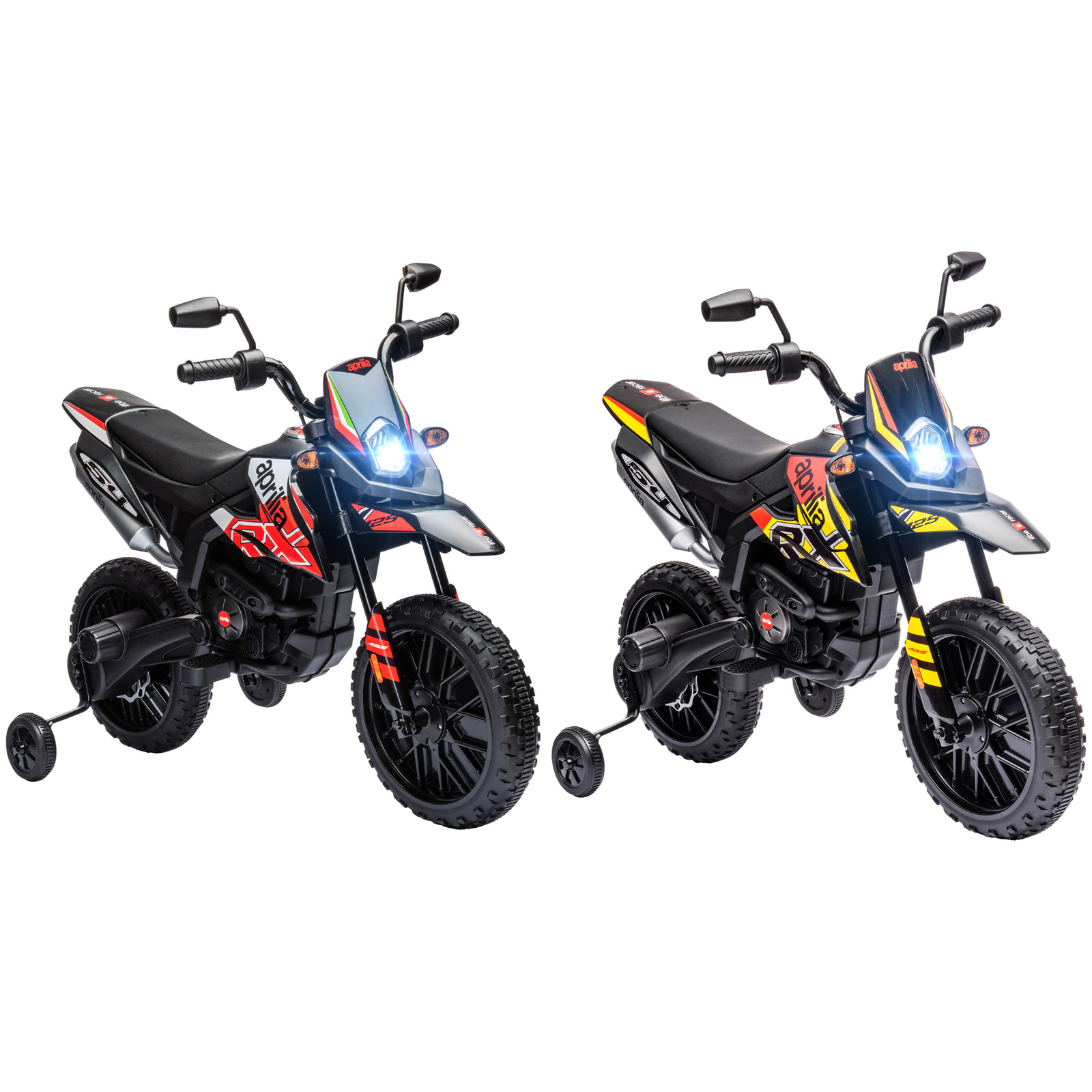 12V Aprilia Licenced Kids Motorcycle with Training Wheels