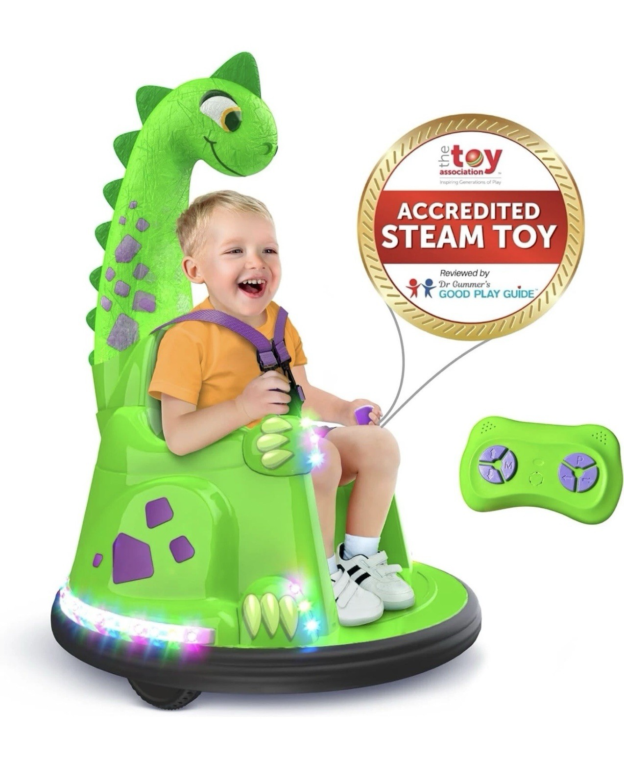 Bumpeez Bumper Car, 12V Electric Ride Toy with Remote Control, 3-6yrs Kids GREEN