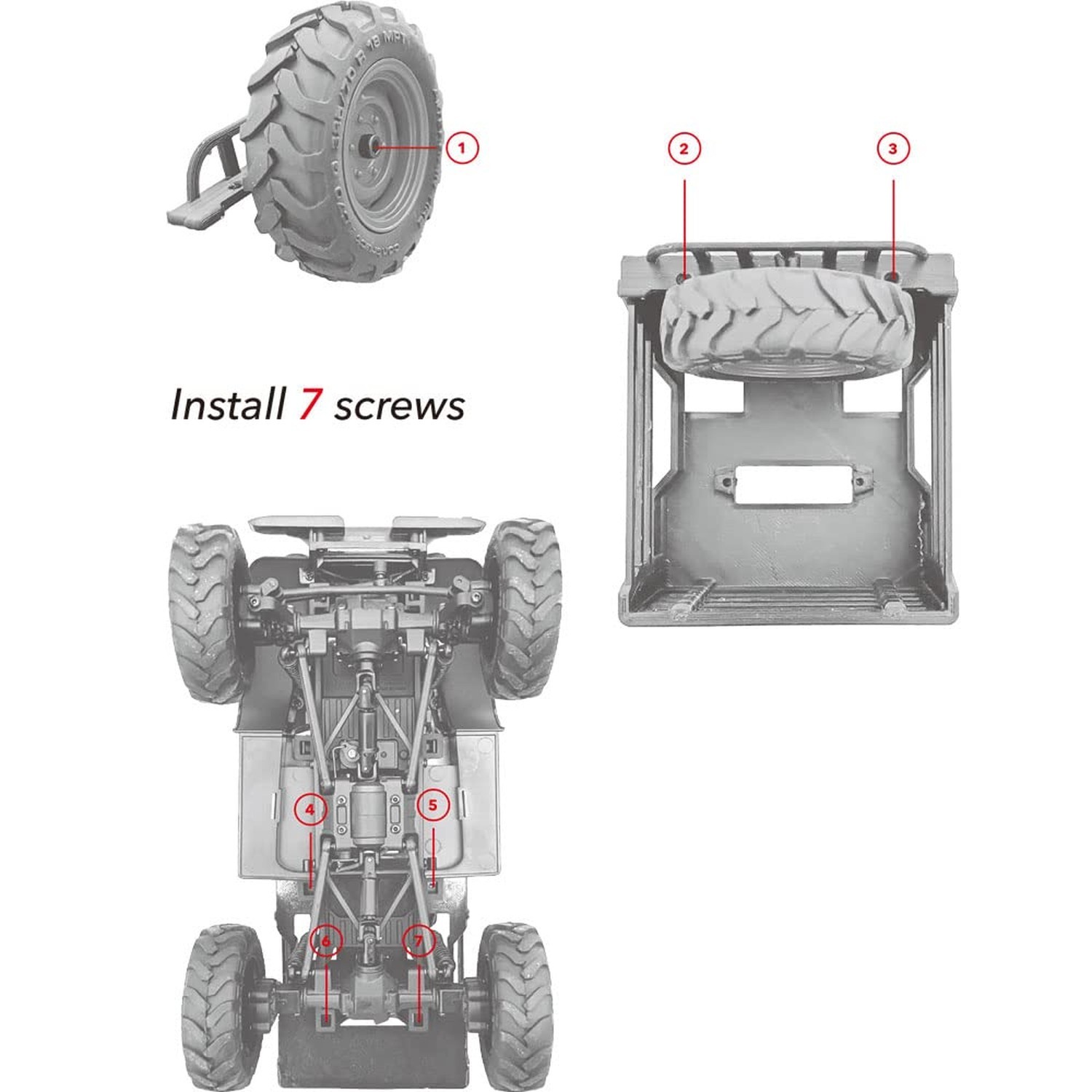 Truck Bed Upgrade Parts （NO Truck Included） for FCX24 Power Wagon