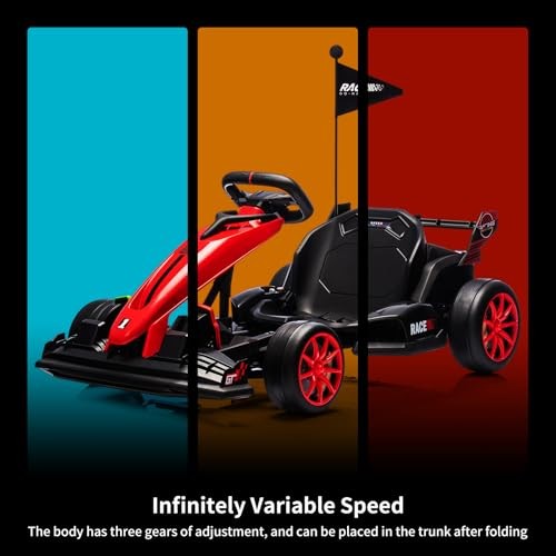 GarveeLife 24V Electric Drift Kart for Kids, Ride Car with Adjustable Seat & …
