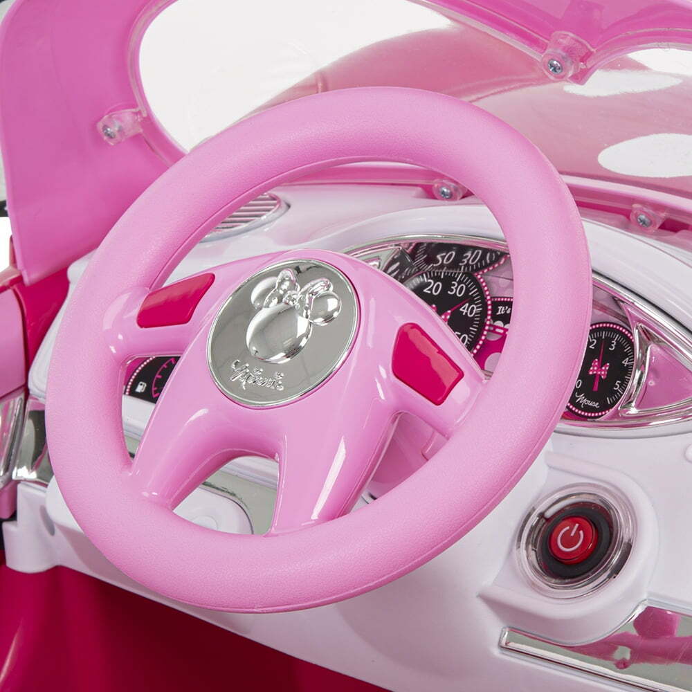 Minnie Mouse Convertible Car Battery-Powered Vehicle w/ Sound Effects, Ages 3+