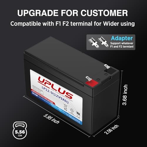 UPLUS LP12-9.0 12V 9Ah Rechargeable AGM Battery, SLA LP12-9.0 (12V 9Ah)