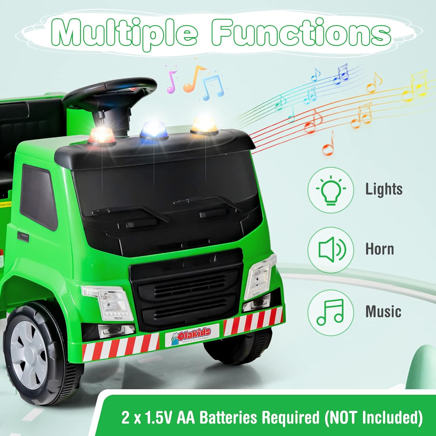 Ride on Car, Recycling Garbage Truck Electric Vehicle with Music, Horn, Warning