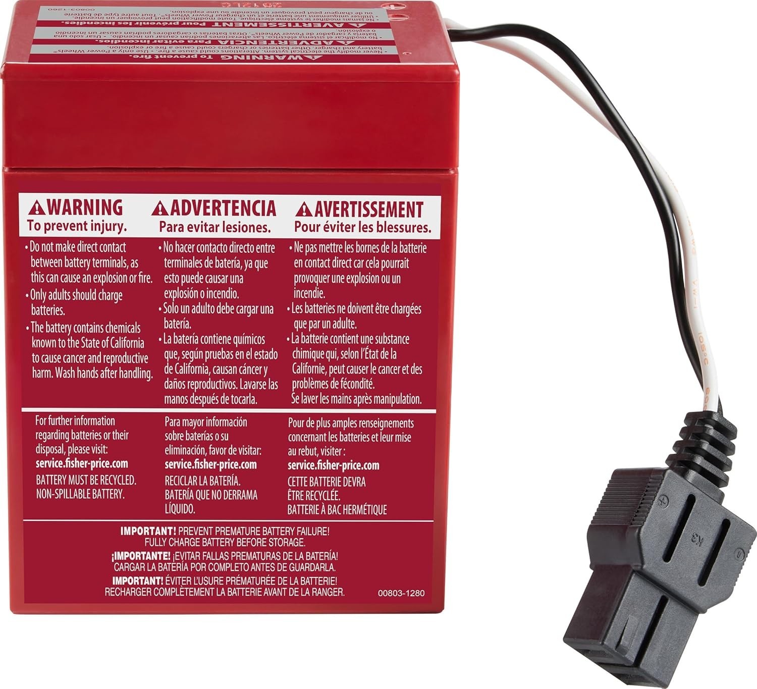 6V Red Replacement Battery for Ride-On Toys – Reliable, Rechargeable Power