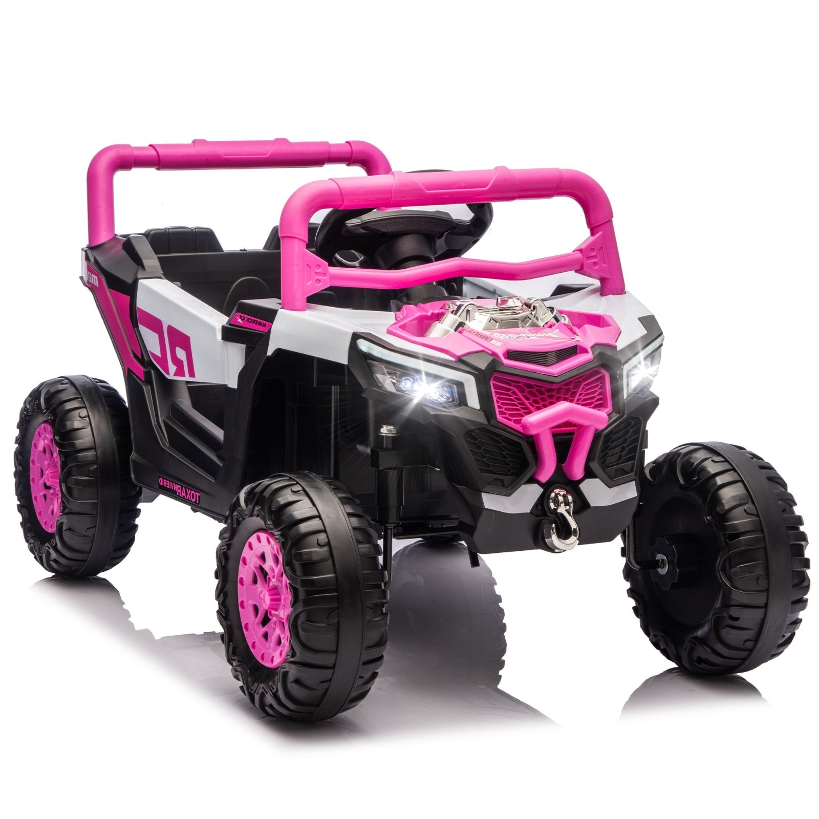 12V Kids Electric Car Ride On UTV Truck w/Remote,LED, Power Wheels Toys, Pink