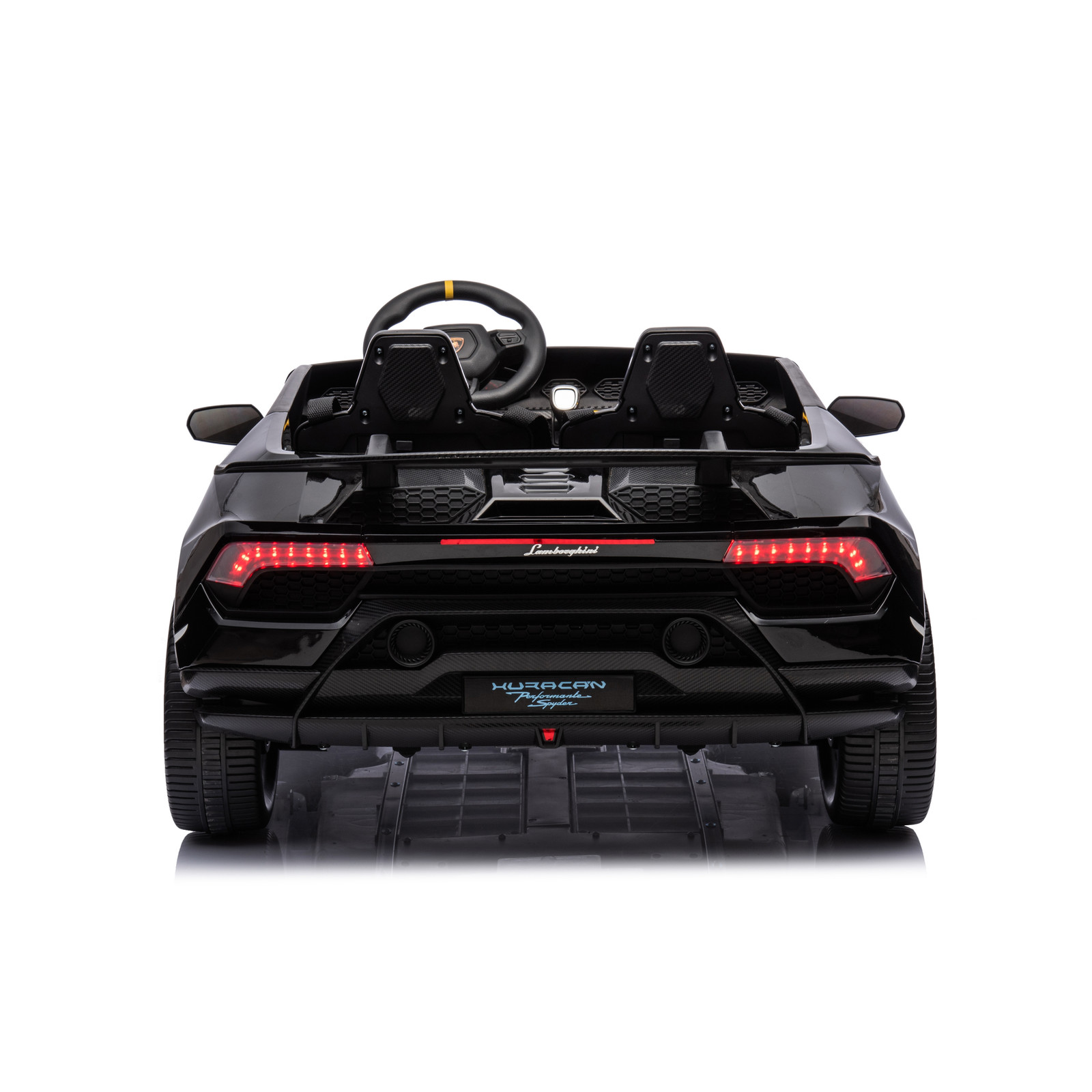 24V Lamborghini Huracan 2 Seater Kids Ride On Car RC Remote Leather Seats Black