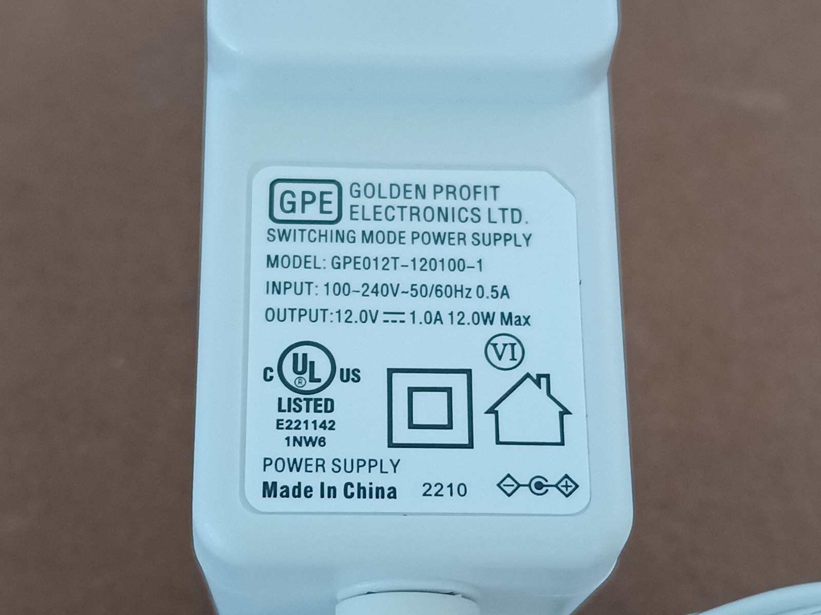 12V 1A 1000mA Power Supply Adapter GPE012T – White