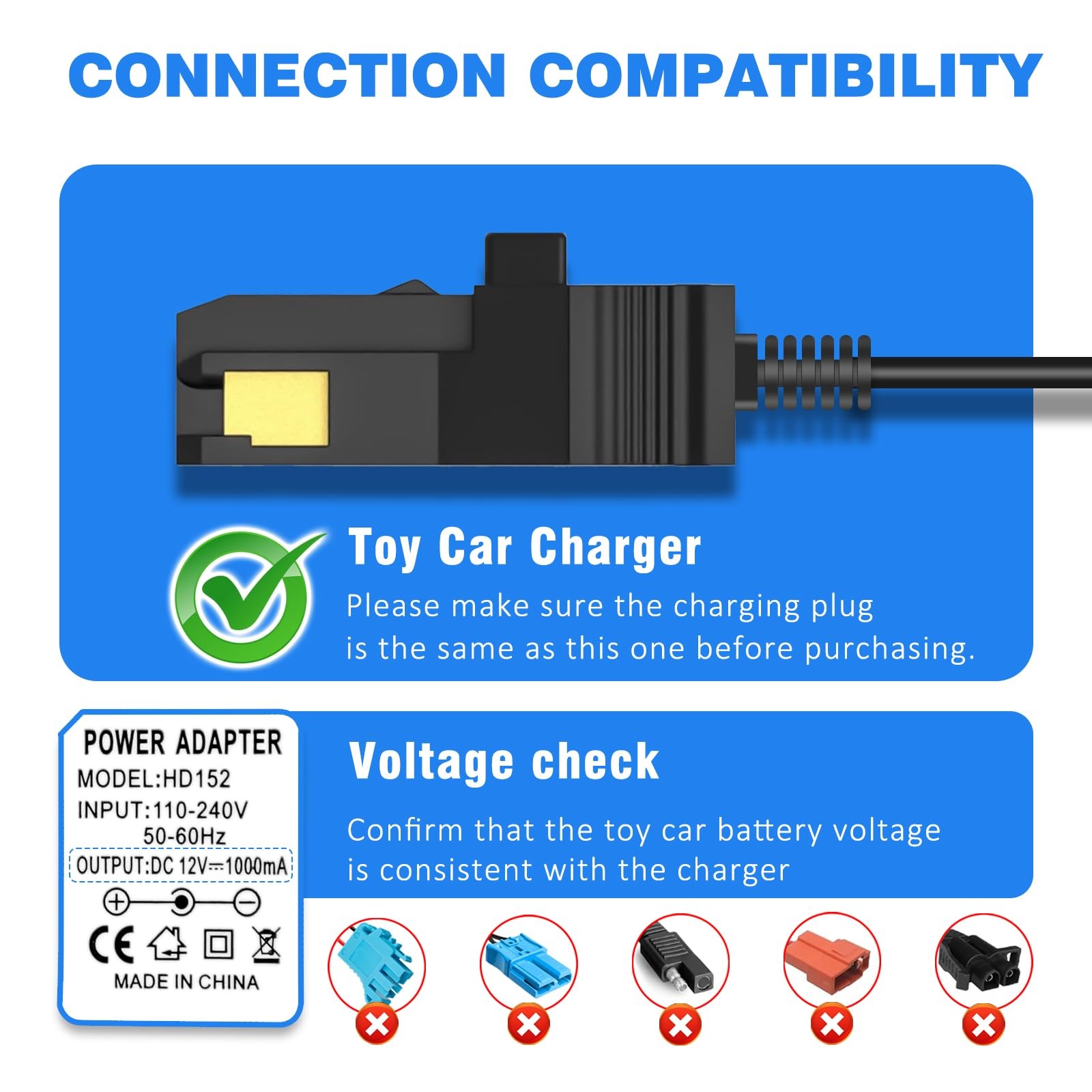 12V Battery Charger for Power Wheels Gray and Orange Top Black