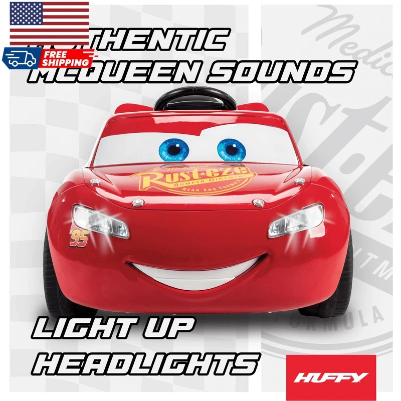 Huffy 6V Disney Pixar Lightning McQueen Ride-On Toy Kids Ages 3-7 Red