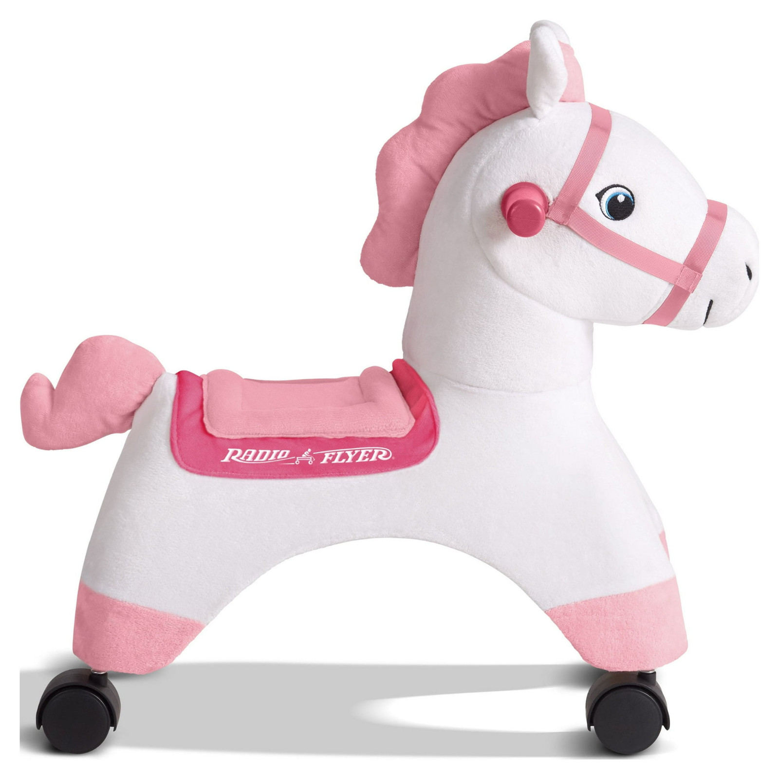 Radio Flyer, Boots: Rolling Pony, Plush Caster Ride-on Horse for Girls and Boys