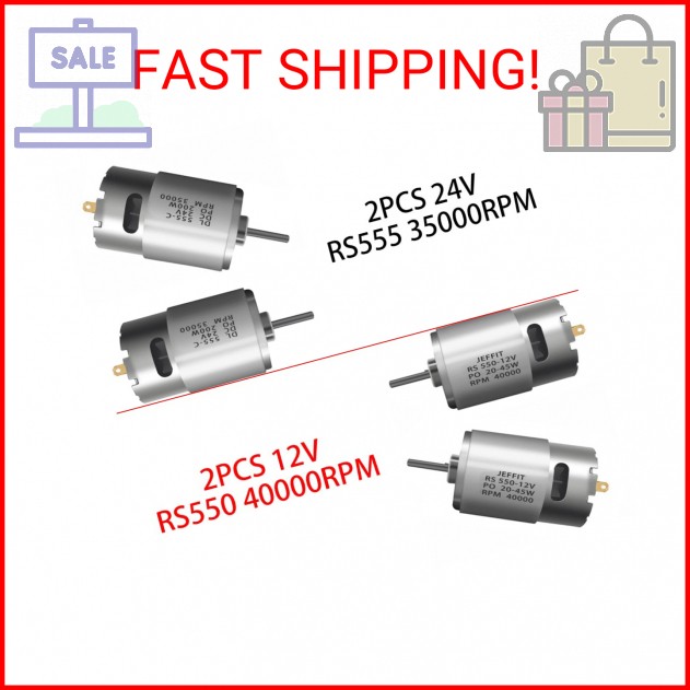 JRRXM Pair of 12V 18V 20V 24V Fast Drive Motor High Speed Engine for Kid’s Power