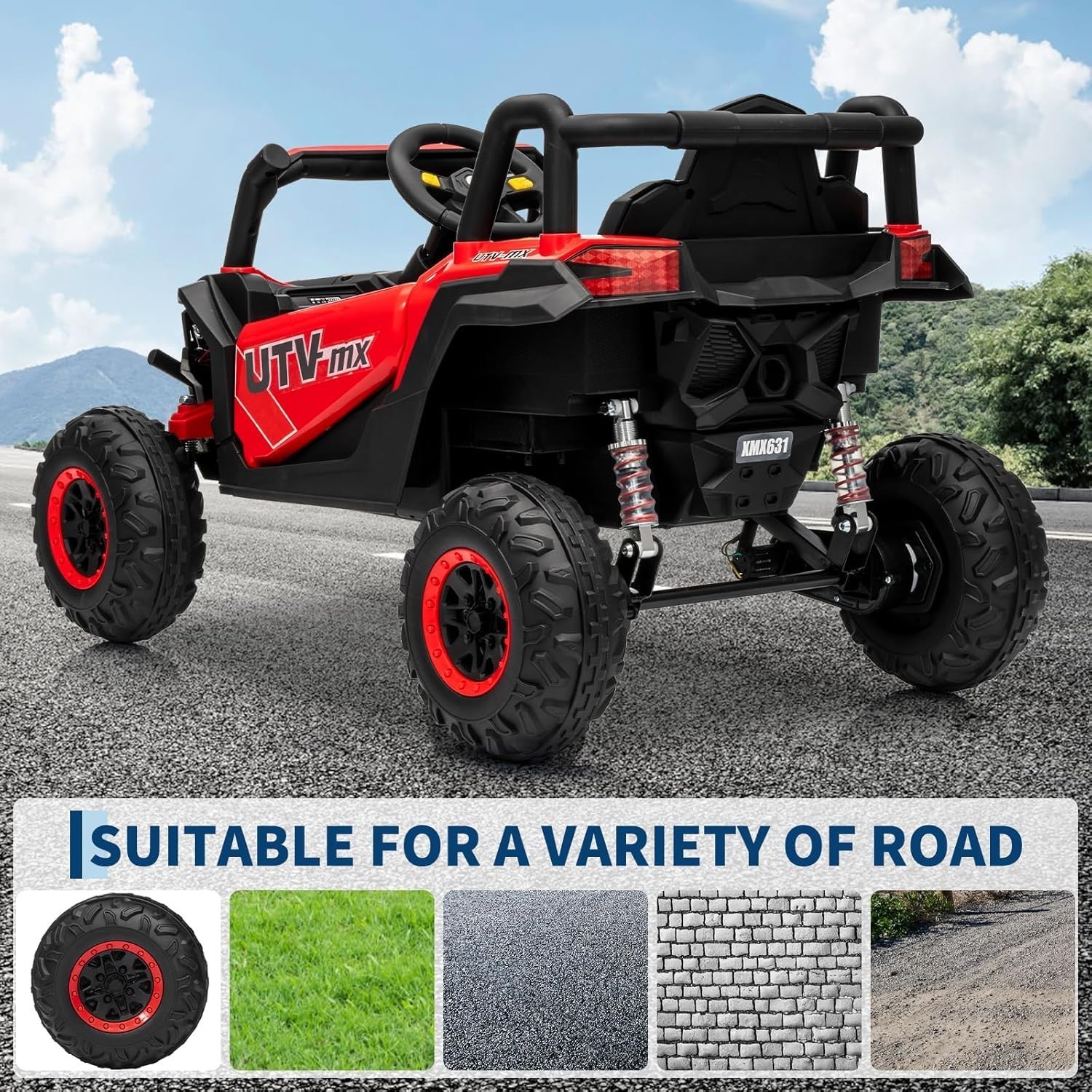 12V Kids Electric 4 Wheeler Car Ride on Toy 5 mph Truck Off-road UTV with Remote