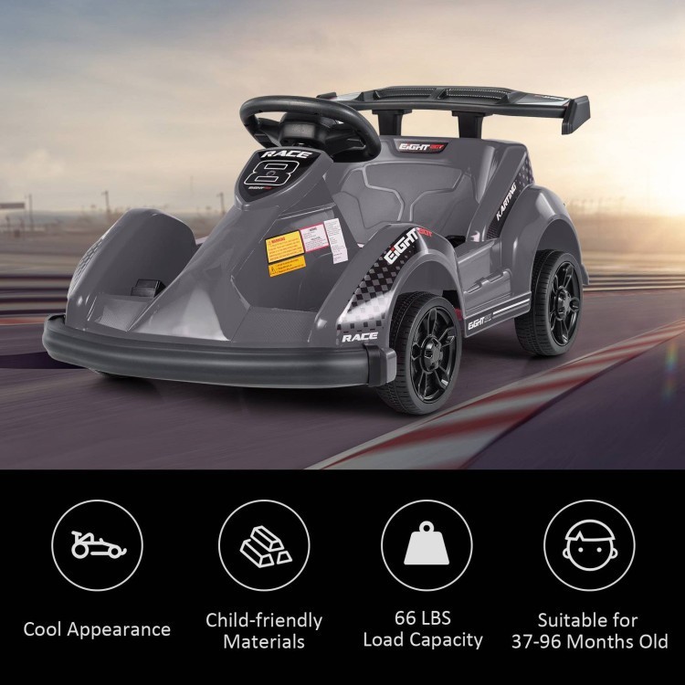Kids 6V Electric Ride On Go Kart w/ Parent Remote Control Seatbelt Music