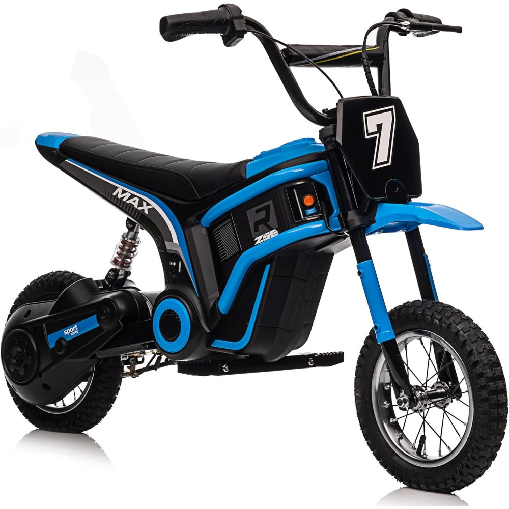 Kids Electric Motorcycle with Rear Suspension 18.3″ Seat Height, 135LBS Capacity