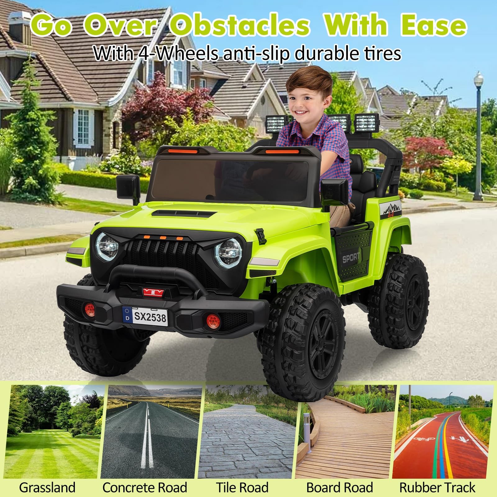 Ride On Toys 2 Seater 24V Toddler Car with Remote Control, Truck w/ 4-Wheeler