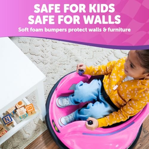 FunPark 6V Bumper Car for Toddlers, Electric Toddler Ride On 6v Pink/Purple