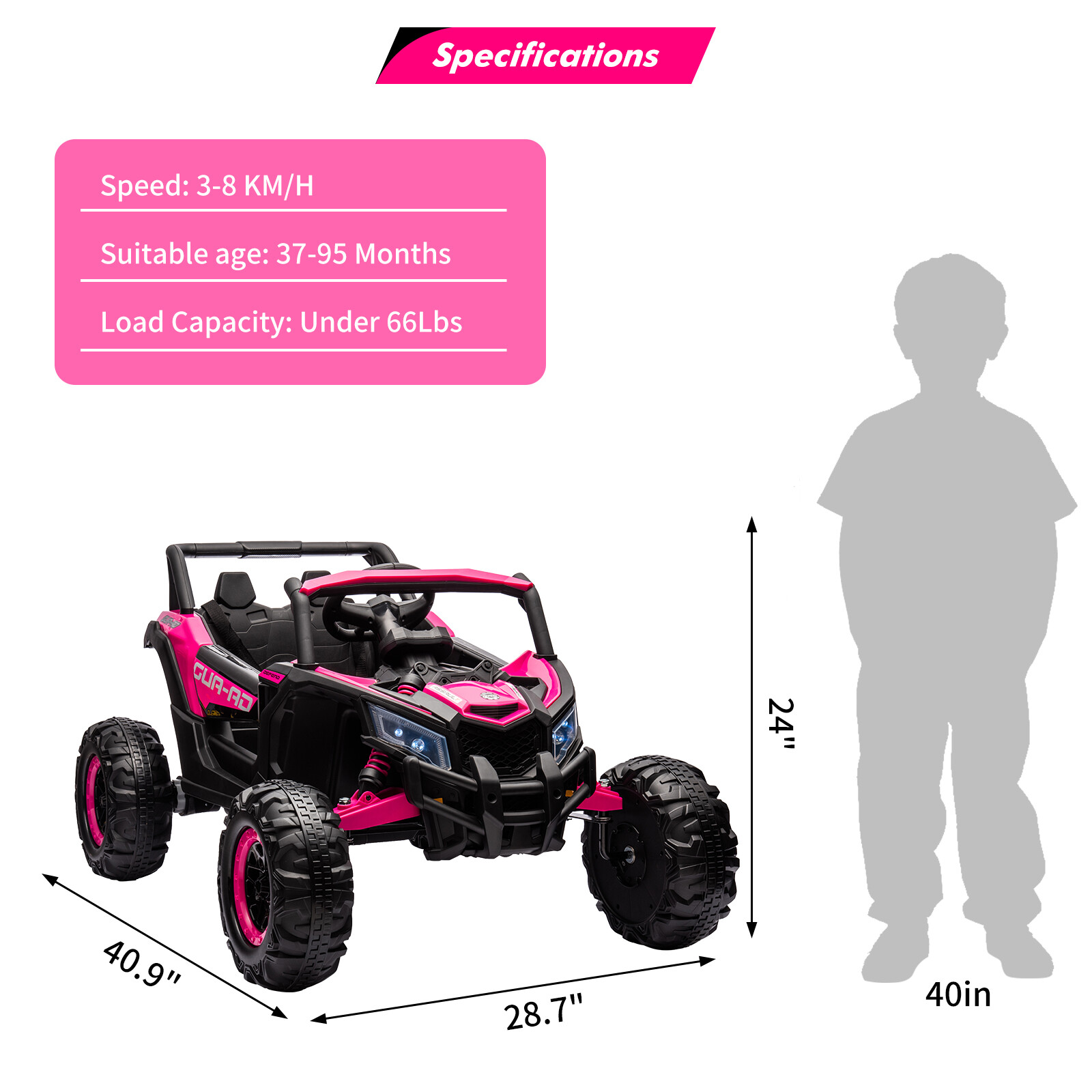 24V Kids Ride On UTV Car, Battery Powered Electric Vehicles With Remote Control