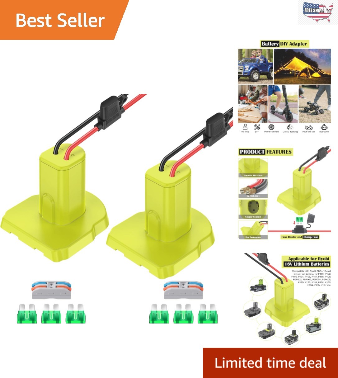 Comprehensive 2-Pack Battery Adapter for Ryobi 18V – Perfect for DIY Projects