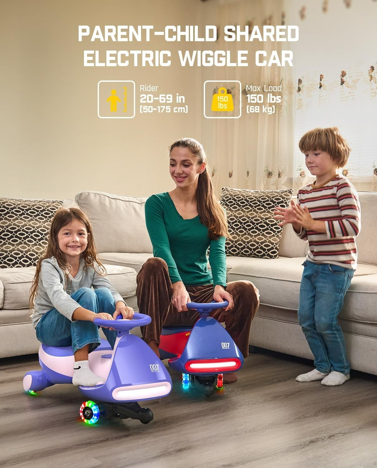 FanttikRide N7 Pro Electric Wiggle Car with Pedal, Rechargeable Battery