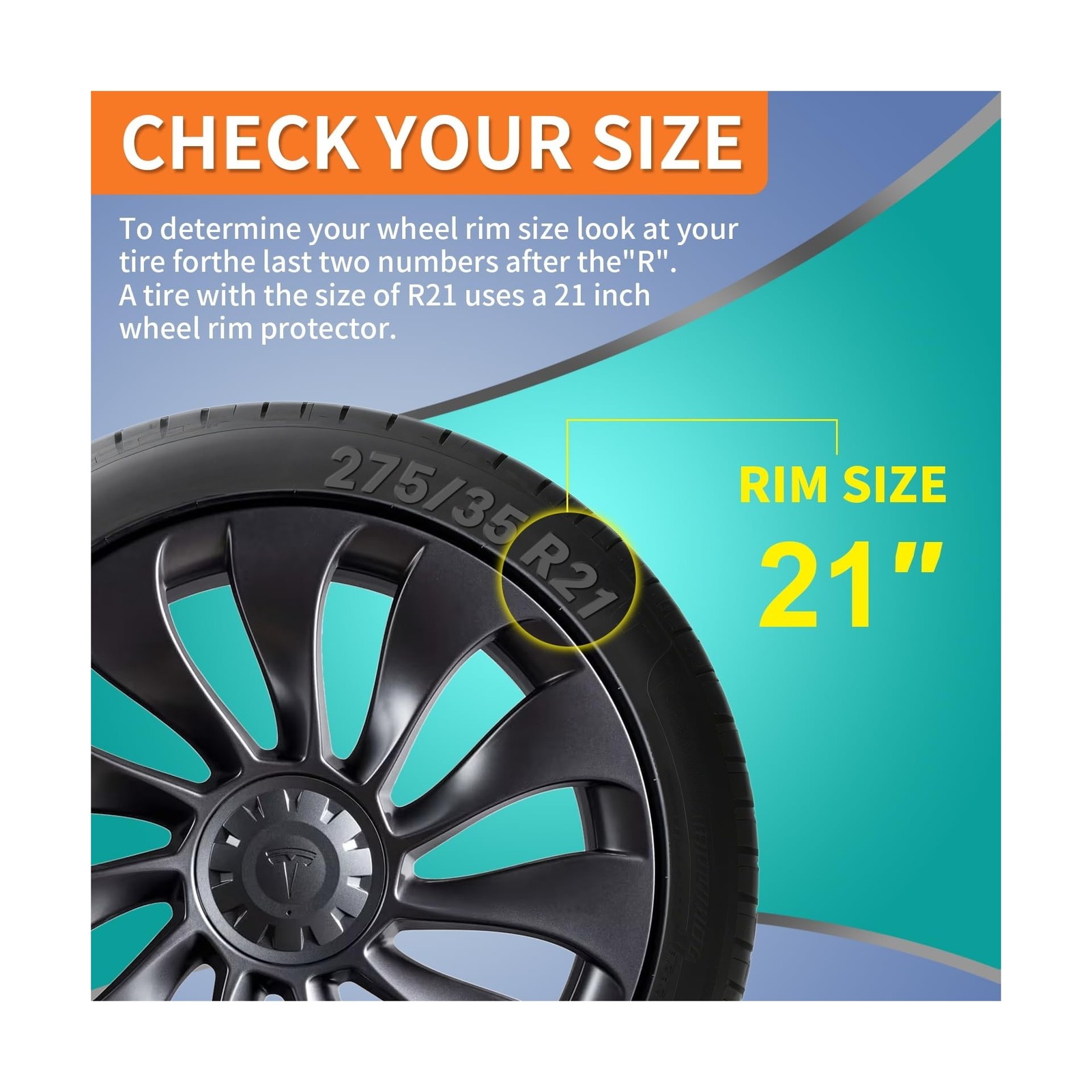 Tesla Rim Protector Model Y 21 inch|Fit 21 Inch Überturbine Wheel Covers 20