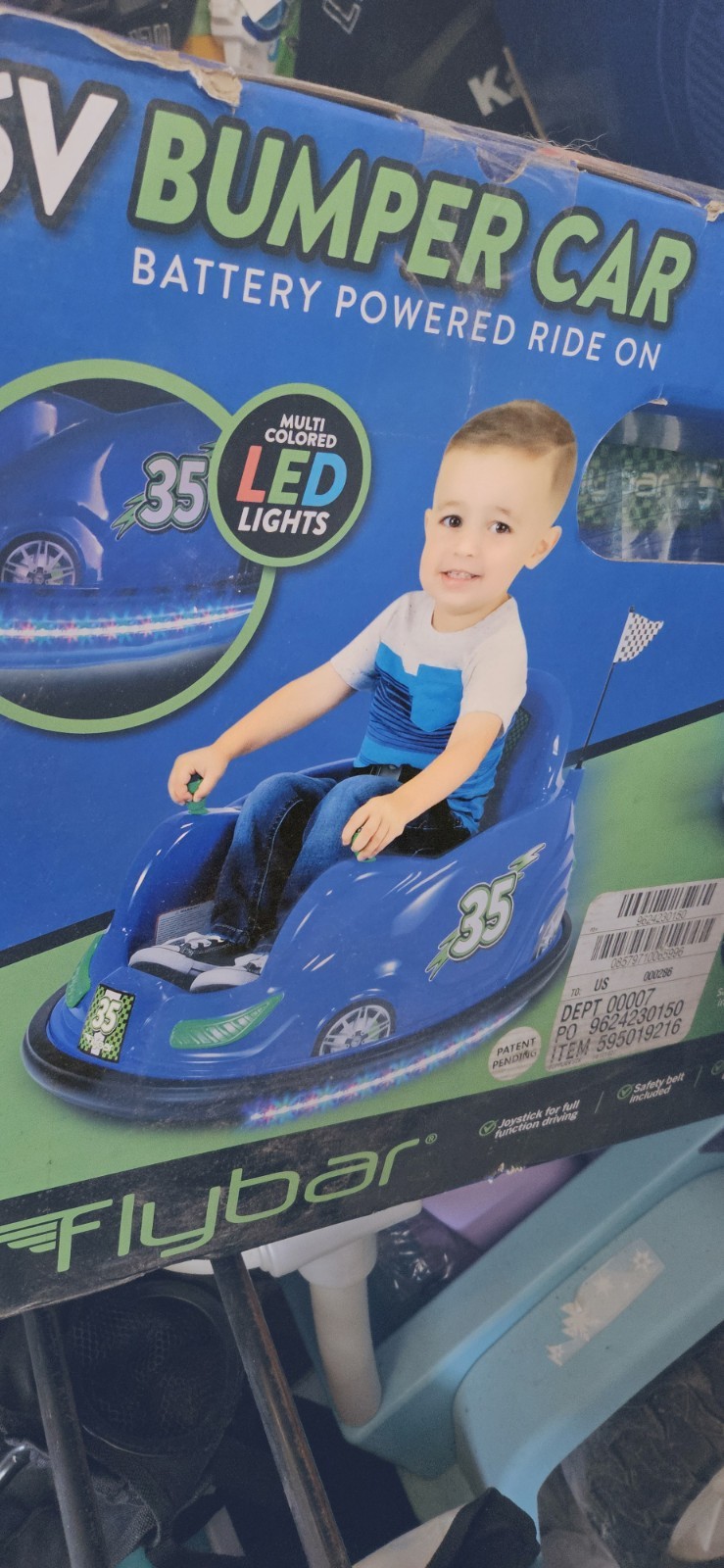 Flybar 6V Bumper Car Battery Powered Ride-On with LED Lights