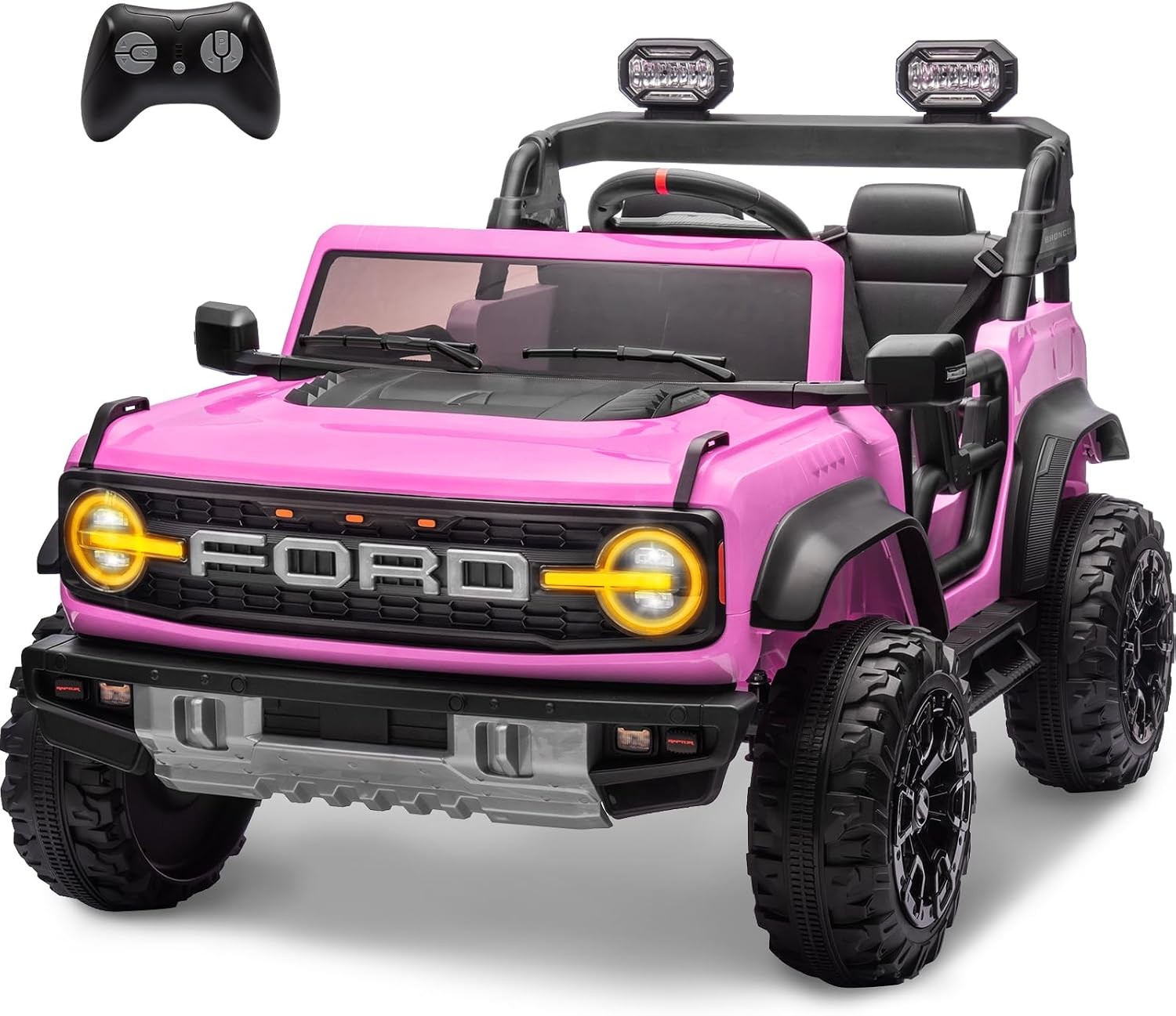 ENYOPRO 24V Ride On Toys for Big Kids, Licensed Ford Bronco Raptor 2 Seater Kids
