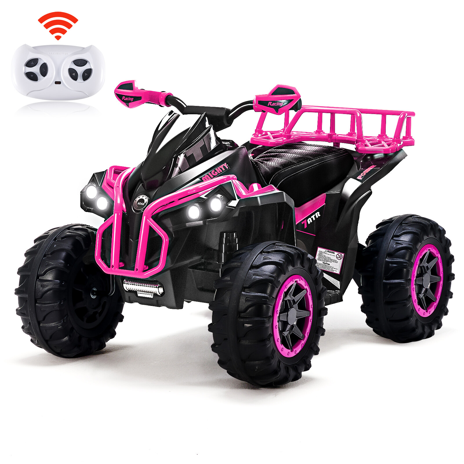 Remote Control Four Wheeler for Kids with Music LED USB Electric Ride-on Toy