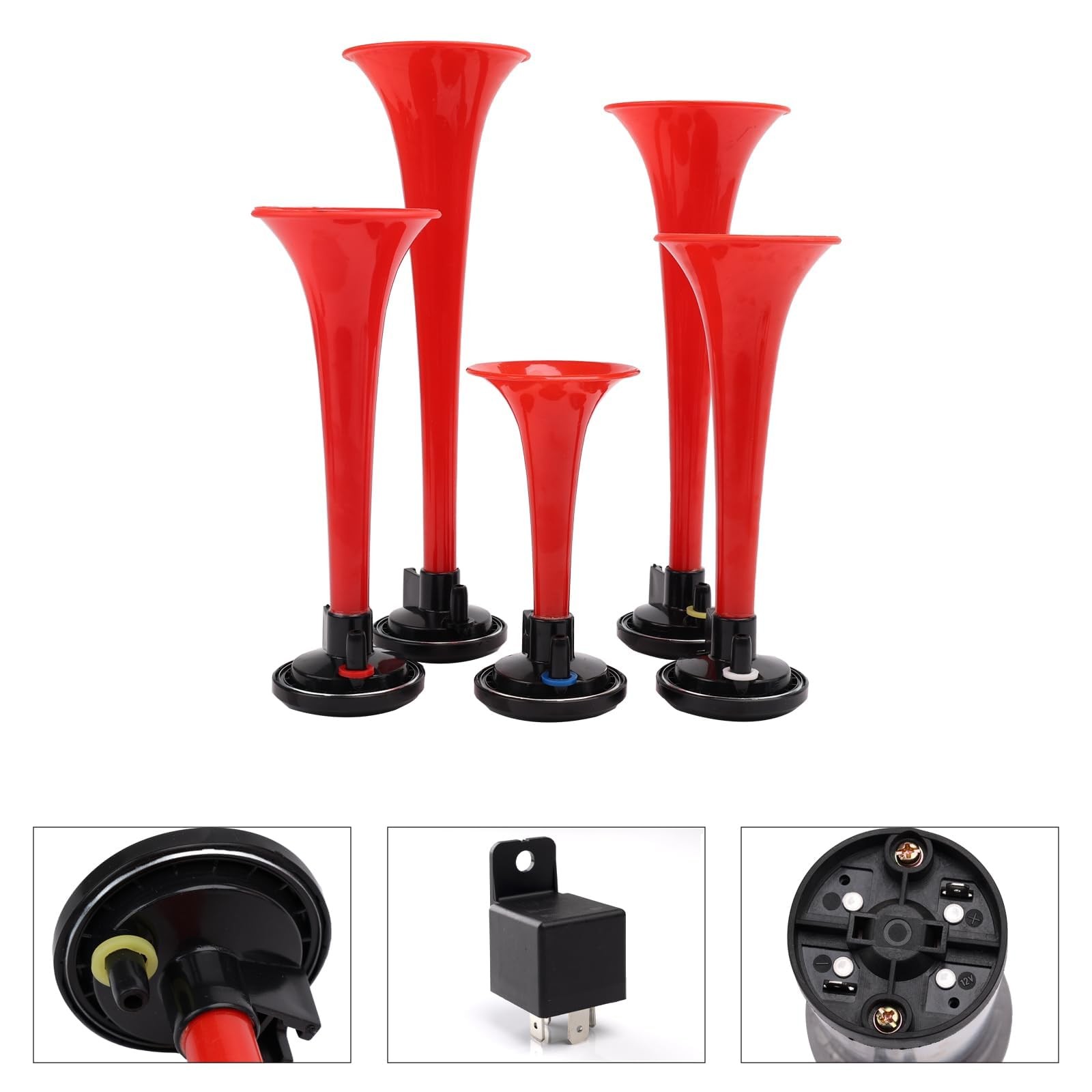 Musical Horn 5 Trumpet Music Sound Air Horn with Compressor Play Lacucaracha …